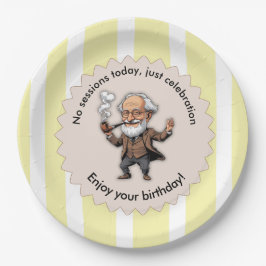 Prato De Papel Cream Pastel Sigmund Freud Birthday Editable Text