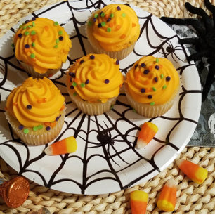 Prato De Papel Creepy Spider Web