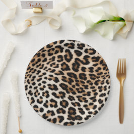 Prato De Papel Creme Black Leopardo Print