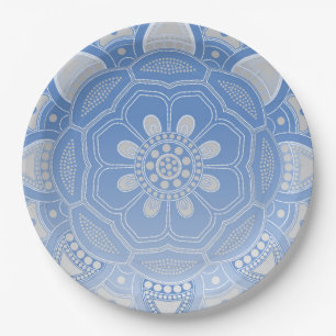 Prato De Papel Criação de Mandala, todos os pontos para um 4