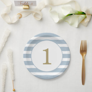 Prato De Papel Criança Personalizada Stripes Bebê