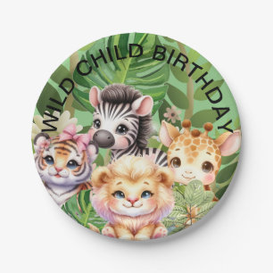 Prato De Papel Criança Selvagem Selva Kawaii Animais