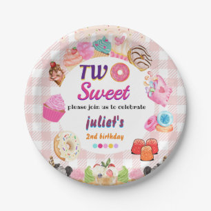 Prato De Papel crianças bonitinhas de verão rosa duas doce segund