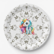 Crianças Coloridas Unicorn Gráficos Florais