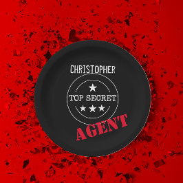 Prato De Papel Crianças de agentes secretos personalizados