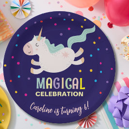 Prato De Papel Crianças de aniversário de comemoração mágica da U