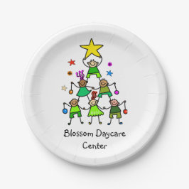 Prato De Papel Crianças de Árvores de Natal Personalizadas
