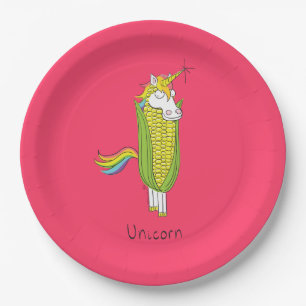 Prato De Papel Crianças Engraçadas do Unicorn