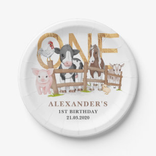 Prato De Papel Crianças-garagem de animais primeiros aniversarios