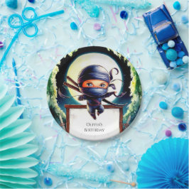 Prato De Papel Crianças Mágicas - Ninja Birthday