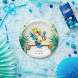 Prato De Papel Crianças Simples - Parrot Aniversário