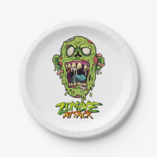 Prato De Papel Criatura do Monstro Assustador do Atacado Zombie
