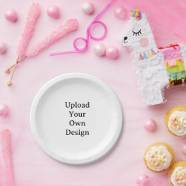 Prato De Papel Crie Seu Próprio Simples Personalizado Redondo 7" 