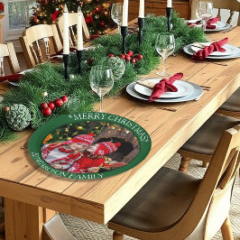 Prato De Papel Crie sua própria foto da família Feliz Natal