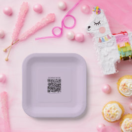 Prato De Papel Crie um Código QR | Lilás Lavanda Claro