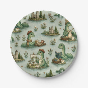 Prato De Papel Críptidos Aconchegantes Nessie Monstro do Lago Nes