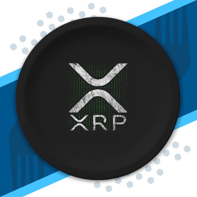 Prato De Papel Criptocurrency Binary Code XRP Hodlers Crypto Memo (Criador carregado)