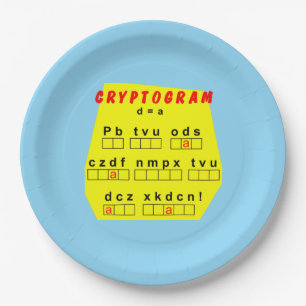 Prato De Papel Criptograma Amarelo