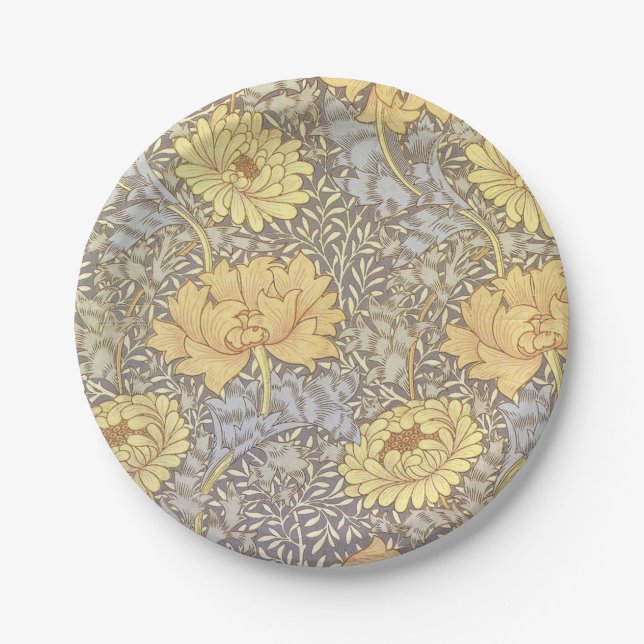Prato De Papel Crisântemo Flores Mãe de William Morris (Frente)