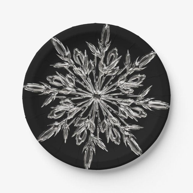Prato De Papel Cristal de Gelo Negro (Frente)