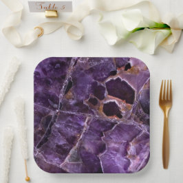 Prato De Papel Cristal Quartz Ametist Roxo