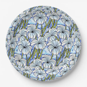 Prato De Papel Cristâmatos - Branco, Azul, Verde