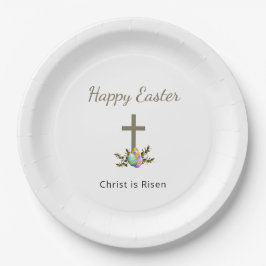 Prato De Papel Cristo é risen - Cruz de Ovos de Páscoa desortados