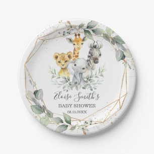 Prato De Papel Cristo Greenerescente Selvagem Chá de fraldas Aniv