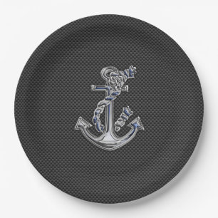 Prato De Papel Cromo como Ancora de Corda na Fibra de Carbono