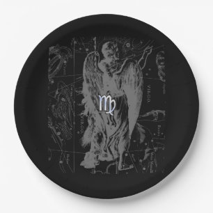 Prato De Papel Cromo como Virgo Zodiac Sinal em Hevélio
