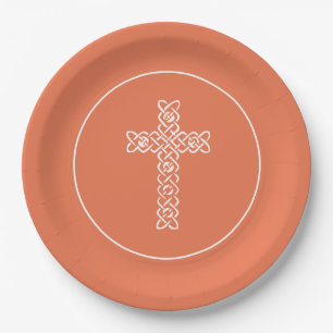 Prato De Papel Cruzamento Bright Peach Commune Baptism Christen