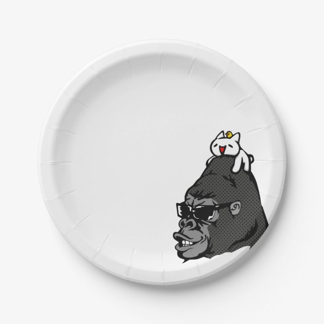 Prato De Papel Cryptocurrency MonaCoin Gorilla and Monar (Frente)