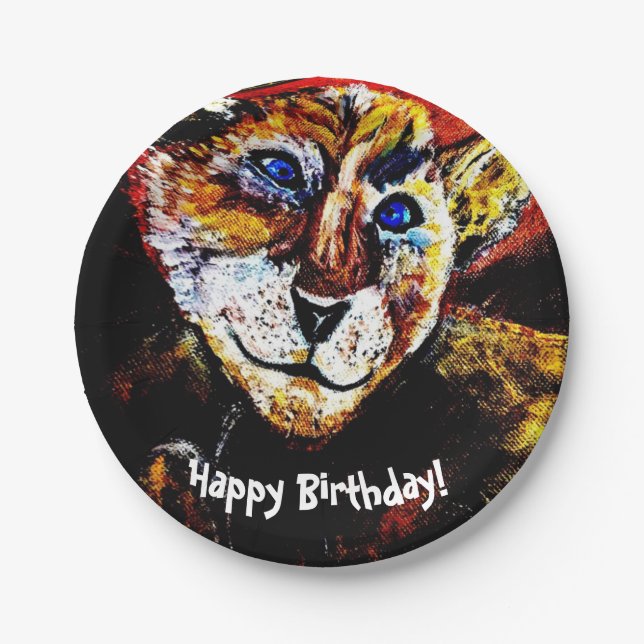 Prato De Papel Cubo Cub Tiger Birthday (Frente)
