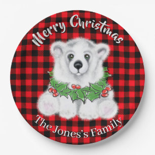 Prato De Papel Cubo de urso polar, Papai noel