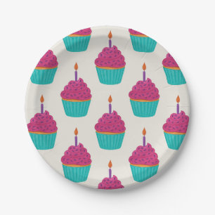Prato De Papel Cupcake de Aquarela