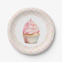 Cupcake de Aquarela Rosa