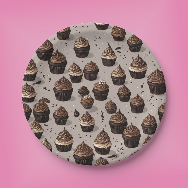 Prato De Papel Cupcake de chocolate (Criador carregado)