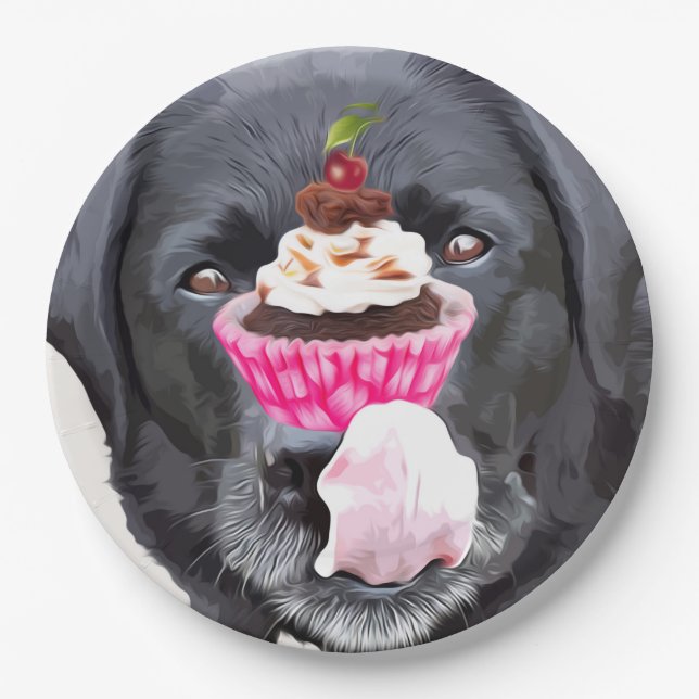 Prato De Papel Cupcake - Laboratório Preto (Frente)