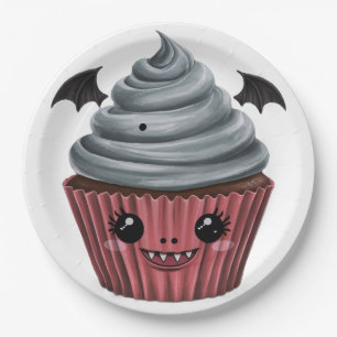 Prato De Papel Cupcake Vampiro Fofo / Cute Vampire Cupcake