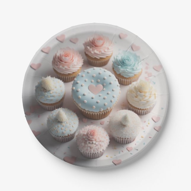 Prato De Papel Cupcakes (Frente)
