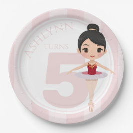 Prato De Papel Custom 3D Cute Red Ballerina for Girls Birthday | 