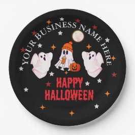 Prato De Papel Custom Business Name, Text & Ghost Halloween