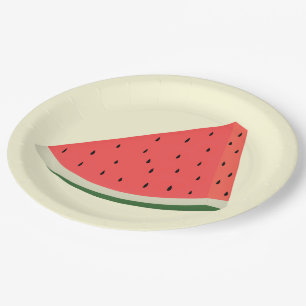 Prato De Papel Custom Colors Paper Plates with Watermelon