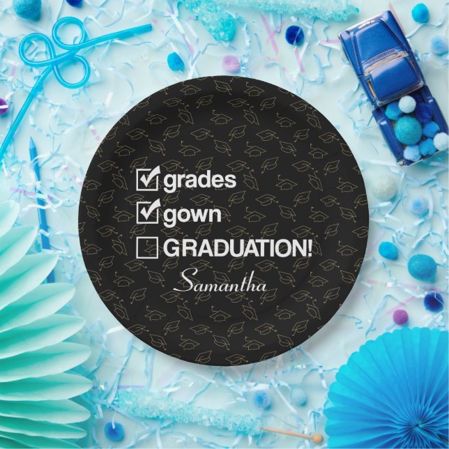 Prato De Papel Custom Name Graduation Gift | Funny Graduation (Festa)