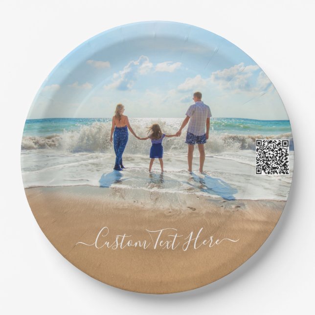 Prato De Papel Custom Photo and Text Paper Plates - Your Family (Frente)
