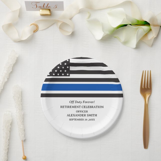 Prato De Papel Custom Police Retirement Party (Casamento)