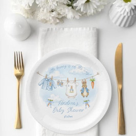Prato De Papel Cute Bunny Boy Clothesline Baby Shower