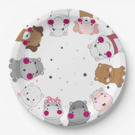 Prato De Papel Cute Cartoon Animals Gender Neutral Baby Shower