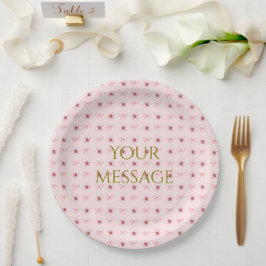 Prato De Papel Cute Cherry Blossom Ribbon Design