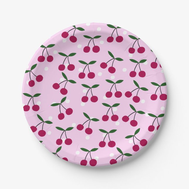Prato De Papel Cute Cherry Paper Plates (Frente)